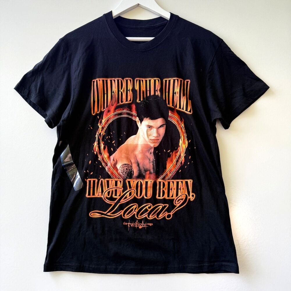 Twilight Movie Saga T-Shirt WHERE HAVE YOU BEEN Jacob Licensed Black Large NWT